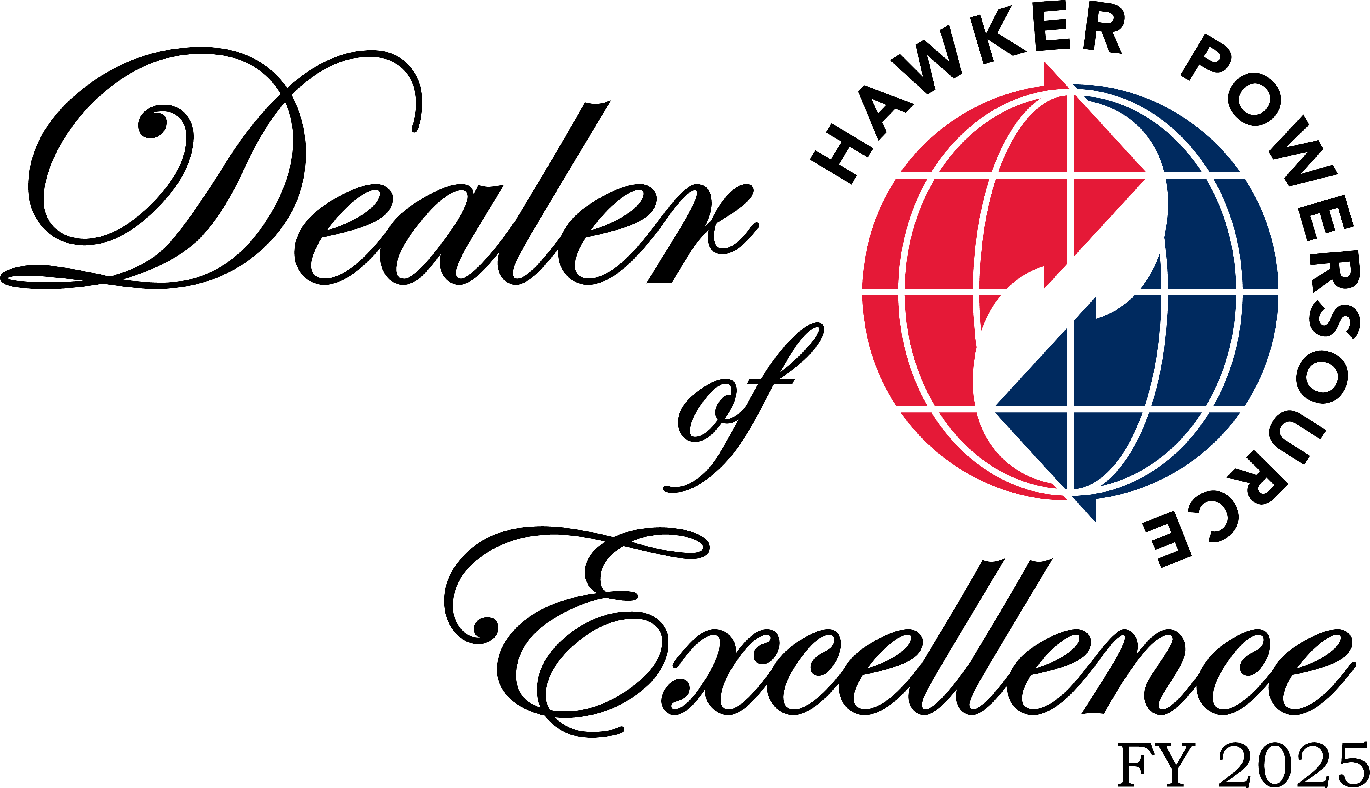 HAWKER FY2025 Dealer of Excellence logo